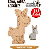 Artlantis Ahşap Boyama Hayvanlar 10 Adet 10X15 Set3 Hayvan Boyama Figürü Etkinlik Çocuk Gelişim Motor Beceri Anasınıfı Kreş - Kırmızı
