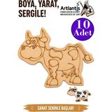 Artlantis Ahşap Boyama Hayvanlar 10 Adet 10X15 Set3 Hayvan Boyama Figürü Etkinlik Çocuk Gelişim Motor Beceri Anasınıfı Kreş - Mor