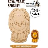 Artlantis Ahşap Boyama Hayvanlar 20 Adet 10X15 Set2 Hayvan Boyama Figürü Etkinlik Çocuk Gelişim Motor Beceri Anasınıfı Kreş - Beyaz