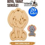 Artlantis Ahşap Boyama Hayvanlar 20 Adet 10X15 Set2 Hayvan Boyama Figürü Etkinlik Çocuk Gelişim Motor Beceri Anasınıfı Kreş - Mavi