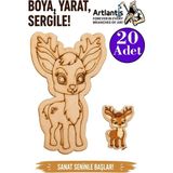 Artlantis Ahşap Boyama Hayvanlar 20 Adet 10X15 Set2 Hayvan Boyama Figürü Etkinlik Çocuk Gelişim Motor Beceri Anasınıfı Kreş - Mor