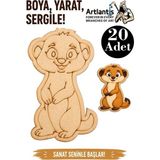 Artlantis Ahşap Boyama Hayvanlar 20 Adet 10X15 Set2 Hayvan Boyama Figürü Etkinlik Çocuk Gelişim Motor Beceri Anasınıfı Kreş - Siyah