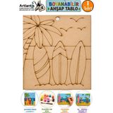 Artlantis Ahşap Boyama Tabletler 1 Adet 10X15 Yaz Teması Boyama Figürü Etkinlik Çocuk Gelişim Motor Beceri Anasınıfı Kreş - Turuncu