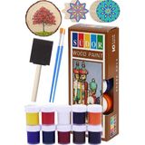Artlantis Ahşap Boyası 10 Renk 20ML 1 Paket Südor 10 Lu Ahşap Boya Yüksek Kapatıcılık Kesik Uçlu Sünger Fırça Canlı Renk - Standart - Çok Renkli