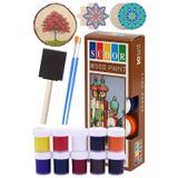 Artlantis Ahşap Boyası 10 Renk 20ml 1 Paket Südor 10 Lu Ahşap Boya Yüksek Kapatıcılık Kesik Uçlu Sünger Fırça Canlı Renk