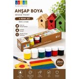 Artlantis Ahşap Boyası 6 Renk 20ML 1 Paket Südor 6 Lı Ahşap Boya Yüksek Kapatıcılık Canlı Renkle Hızlı Kuruma Mdf Biblo Hobi - Standart - Çok Renkli