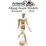 Artlantis Ahşap Insan Modeli 20 cm 1 Adet Insan Figürlü Ahşap Model Manken Resim Ressam Eğitimi Tahta Adam Kukla Stilist - Standart - Krem