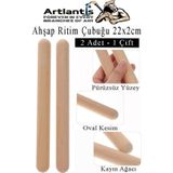 Artlantis Ahşap Ritim Çubuğu 2 Adet 1 Çift Okul Öncesi Eğitici Anaokulu Ritim Tokmağı Çubukları Çocuk Etkinlik Perkusyon Müzik Ale