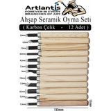 Artlantis Ahşap Seramik Oyma Seti 12 Li 1 Paket Iskarpela Seti Paslanmaz Çelik Bıçaklı Ağaç Oyma Heykel Hobi Kretuar Gravür - 12 Adet