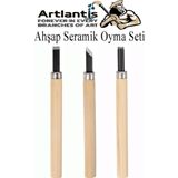 Artlantis Ahşap Seramik Oyma Seti 3 lü 1 Paket İskarpela Seti Paslanmaz Çelik Bıçaklı Ağaç Oyma Heykel Hobi Kretuar Gravür