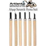 Artlantis Ahşap Seramik Oyma Seti 6 lı 1 Paket İskarpela Seti Paslanmaz Çelik Bıçaklı Ağaç Oyma Heykel Hobi Kretuar Gravür