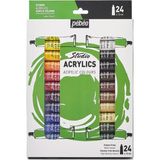 Artlantis Akrilik Boya 24 Renk 12 ml 1 Paket Pepeo Akrilik Boya Seti 24 Lü Ahşap Tuval Taş Ağaç Boyamalar Için Idea Boyama Seti - Çok Renkli