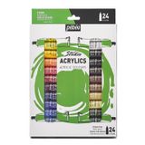 Artlantis Akrilik Boya 24 Renk 12 ml 1 Paket Pepeo Akrilik Boya Seti 24 lü Ahşap Tuval Taş Ağaç Boyamalar İçin İdea Boyama Seti
