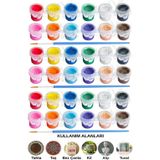 Artlantis Akrilik Boya 3 ml 12 Renk Resim Fırçası 3 Paket Mini Küçük Akrilik Boya Taş Ahşap Seramik Tuval Alçı Tuval Etkinlik