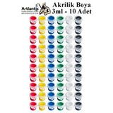 Artlantis Akrilik Boya 3 Ml 6 Renk 10 Paket Mini Küçük Akrilik Boya Taş Ahşap Seramik Tuval Alçı Tuval Etkinlik Boyama Sanatsal Çok Renkli