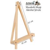 Artlantis Akrobat Şövale Masaüstü 1 Adet Büyük Boy Katlanabilir Tuval Şövalesi Akrobat Masa Üstü Sövale Ressam