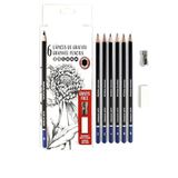 Artlantis Alpino Color Experience 6 Lı Grafit Kalemi 1 Paket Dereceli Çizim Kalemi Eskiz Kalem Seti Kalemtraş Silgili