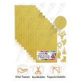 Artlantis Altın Sarı Simli Karton A4 20x30 cm 10 lu 1 Paket Simli Fon Kartonu Parıltılı Kağıt Anasınıfı Kreş Etkinlik Proje