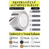 Artlantis Alüminyum Bant 10 Metre 1 Paket Aliminyum Folyo Yapışkanlı Band Aspiratör Soba Borusu Tamir Sıcaklığ