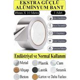 Artlantis Alüminyum Bant 10 Metre 1 Paket Aliminyum Folyo Yapışkanlı Band Aspiratör Soba Borusu Tamir Sıcaklığa Dayanıklı Yanmaz - Gri - Standart - 48mm x 10 metre