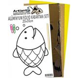 Artlantis Alüminyum Folyo Kabartma Seti 20 x 30 cm Deney Malzemesi 1 Paket Aliminyum Folyo Seti Kabartma - Beyaz