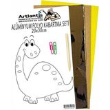 Artlantis Alüminyum Folyo Kabartma Seti 20 x 30 cm Deney Malzemesi 1 Paket Aliminyum Folyo Seti Kabartma - Krem