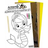 Artlantis Alüminyum Folyo Kabartma Seti 20 x 30 cm Deney Malzemesi 1 Paket Aliminyum Folyo Seti Kabartma - Mavi