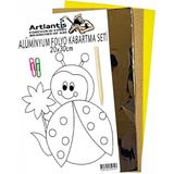 Artlantis Alüminyum Folyo Kabartma Seti 20 x 30 cm Deney Malzemesi 1 Paket Aliminyum Folyo Seti Kabartma - Sarı