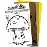 Artlantis Alüminyum Folyo Kabartma Seti 20 x 30 cm Deney Malzemesi 1 Paket Aliminyum Folyo Seti Kabartma - Siyah