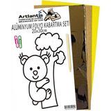 Artlantis Alüminyum Folyo Kabartma Seti 20 x 30 cm Deney Malzemesi 1 Paket Aliminyum Folyo Seti Kabartma - Turuncu