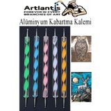 Artlantis Alüminyum Kabartma Kalemi 5 Li 1 Paket Aliminyum Folyo Kabartma Çift Uçlu Akrilik Saplı Izleme Noktalama Kalemi Gravür - Standart - Çok Renkli