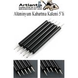 Artlantis Alüminyum Kabartma Kalemi 5 Li 1 Paket Aliminyum Folyo Kabartma Çift Uçlu Izleme Noktalama Kalemi Gravür - Standart - Siyah