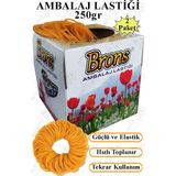 Artlantis Ambalaj Lastiği 250 gr 2 Paket Brons 500 gr Para Lastigi Paket Lastiği Kopmaz %100 Kauçuk Elastik Kaliteli - Sarı - Standart