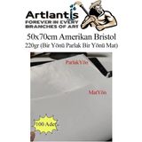 Artlantis Amerikan Bristol Karton 50 x 70 cm 100 Adet 220 gr Bir Tarafı Parlak Bir Tarafı Mat Kağıt Biristol Karton - Beyaz - Standart - 50x70cm
