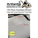 Artlantis Amerikan Bristol Karton 50 x 70 cm 5 Adet 220 gr Bir Tarafı Parlak Bir Tarafı Mat Kağıt Biristol Karton - Beyaz - Standart - 50x70cm