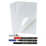 Artlantis Asetat Kağıdı 25 Adet Pvc ve Asetat Kalemi S Siyah Mavi Kırmızı 1 Paket Fotokopi Asetatı Şeffaf Transparan 100 Mikron