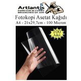 Artlantis Asetat Kağıdı Pvc A4 100 Adet 100 Micron Fotokopi Asetatı Şeffaf A4 Kağıdı 21x29,7 Projektör Tepegöz