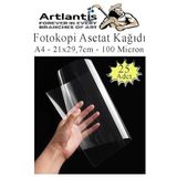 Artlantis Asetat Kağıdı Pvc A4 25 Adet 100 Micron Fotokopi Asetatı Şeffaf A4 Kağıdı 21x29,7 Projektör Tepegöz