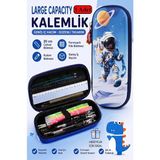 Artlantis Astronot Kabartmalı Bölmeli Kalemlik 1 Adet P-5953 Erkek Çocuk Okul Kalem Kutusu 3 Boyutlu Uzay Karikatür Hediyelik - Kırmızı