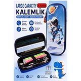 Artlantis Astronot Kabartmalı Bölmeli Kalemlik 1 Adet P-5953 Erkek Çocuk Okul Kalem Kutusu 3 Boyutlu Uzay Karikatür Hediyelik - Turuncu