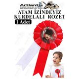 Artlantis Atam İzindeyiz Atatürk Kurdelalı Rozet 1 Adet Kırmızı Beyaz Yaka Rozeti Çocuk Bayram Etkinlik 15 cm Kokart