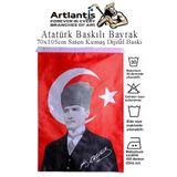 Artlantis Atatürk Baskılı Türk Bayrağı 70x105 cm 1 Adet Bayraklı Atatürk Posteri Dijital Baskı Raşel Kumaş İç ve Dış Ortama Uygundur