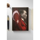 Artlantis Atatürk Tarihsiz Ajanda Kuşe Kapak 1 Adet Atatürk Modalist Çizgili Defter Lastikli 14X20 cm Günlük Planlayıcı Ajanda - Bordo