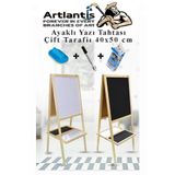 Artlantis Ayaklı Yazı Tahtası Çift Taraflı 40x50cm 1 Adet Çocuk Yazı Tahtası Alıştırma Tahtası
