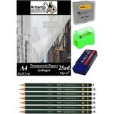 Artlantis Aydınger Kağıdı A4 83 gr 25'li 1 Paket Eskiz Kağıdı Fatih Dereceli Kalem Hamur Silgi Sınav Silgisi Kalemtraş - Krem - Standart