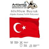 Artlantis Bayrak 60x90 cm Türk Bayrağı Kumaş 1 Adet Alpaka Kumaş Bez Bayrak Kaliteli Türk Bayrağı