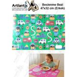Artlantis Beslenme Bezi Erkek Modeli Yıkanabilir 32x47 cm 1 Adet Beslenme Örtüsü Okul Öncesi Kreş Anasınıfı İlkokul İçin İdeal