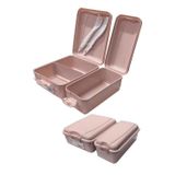 Artlantis Beslenme Kutusu 2 Bölmeli Açık Pembe Renk 1 Adet Yemek Saklama Kabı Beslenme Çantası 17x22 cm