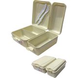 Artlantis Beslenme Kutusu 2 Bölmeli Krem Renk 1 Adet Yemek Saklama Kabı Beslenme Çantası 17X22 cm - Standart