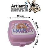 Artlantis Beslenme Kutusu 4 Bölmeli Açık Pembe Renk Kız Figürlü 1 Adet Yemek Saklama Kabı Beslenme Çantası - Standart